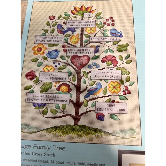 Vintage Family Tree Cross-Stitch Pattern - Dimensions Pattern Only - Picture 2 of 6